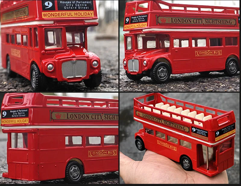 Neue Ankunft Sonderpreis Druckguss Metall Britischen Doppeldecker Bus Modell Möbel Display Sammlung Spielzeug Für Kinder