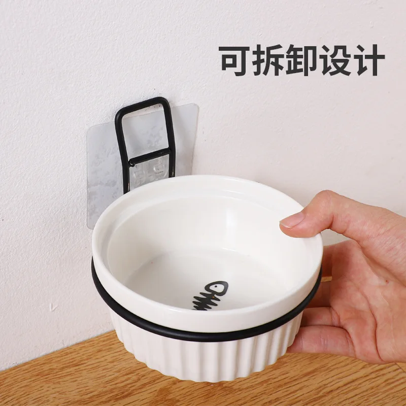 Wall-Mounted Ceramic Cat Dog Bowls Pet Cat Puppy Feeding Product Food Water Bowl For Cat Dog Pet Supplies