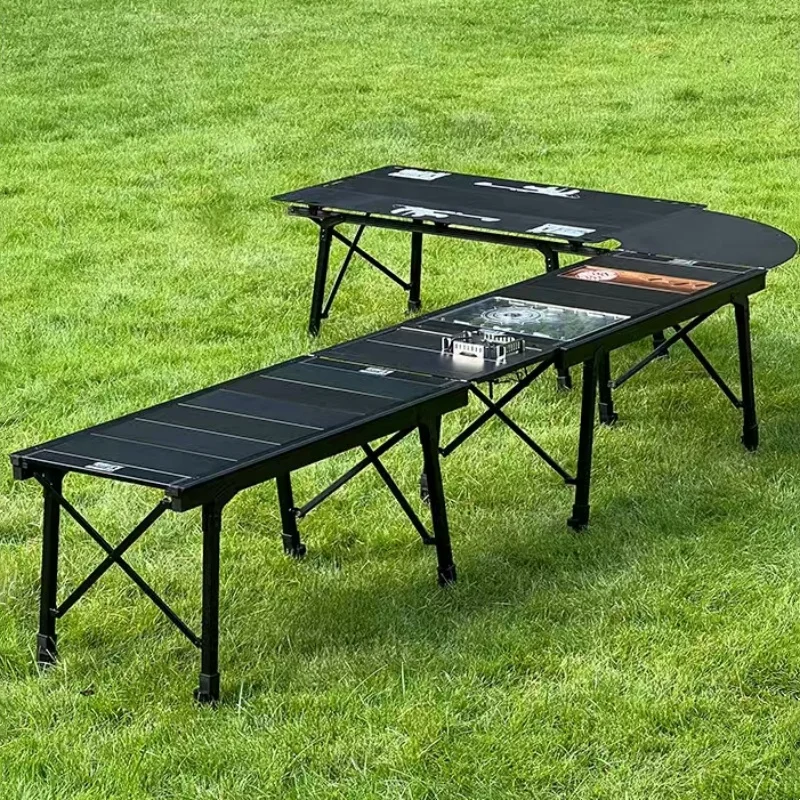 IGT 3 Unit ALuminum Alloy Table Camping Lifting Table Detachable BBQ Multi-functional Table Extensible Picnic Table