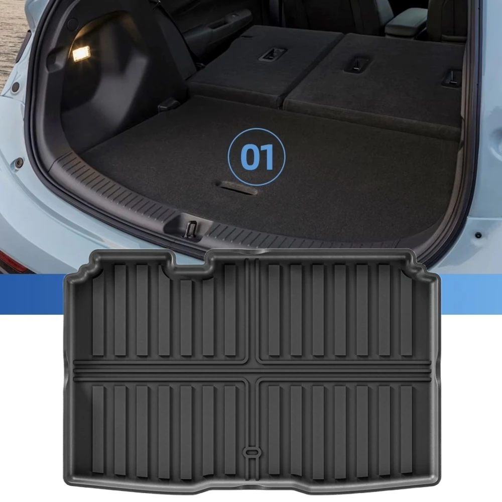 Für Dacia Sandero 2020-2025 Fußmatten Kofferraummatte Gepäckraummatte Wasserdichter Rutschfester Teppich TPE Bodenbelag Linkslenker – Detail 3