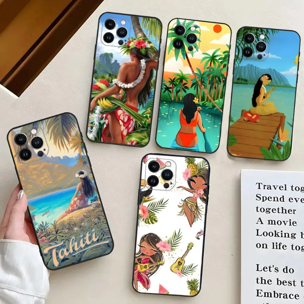 Hinano Tahiti Girl  Phone Case For iPhone 15,14,13,12,11,Plus,Pro Max,XS,X,XR,SE,Mini,8,7 Soft Silicone Cover