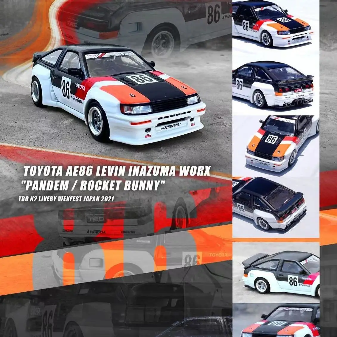 INNO 1:64 Toyota AE86 TURN14 TRUENO N2 Mitsubishi EVO3 Malaysia Exhibition Limited Alloy Die-cast Car Model Collection Gift Toy