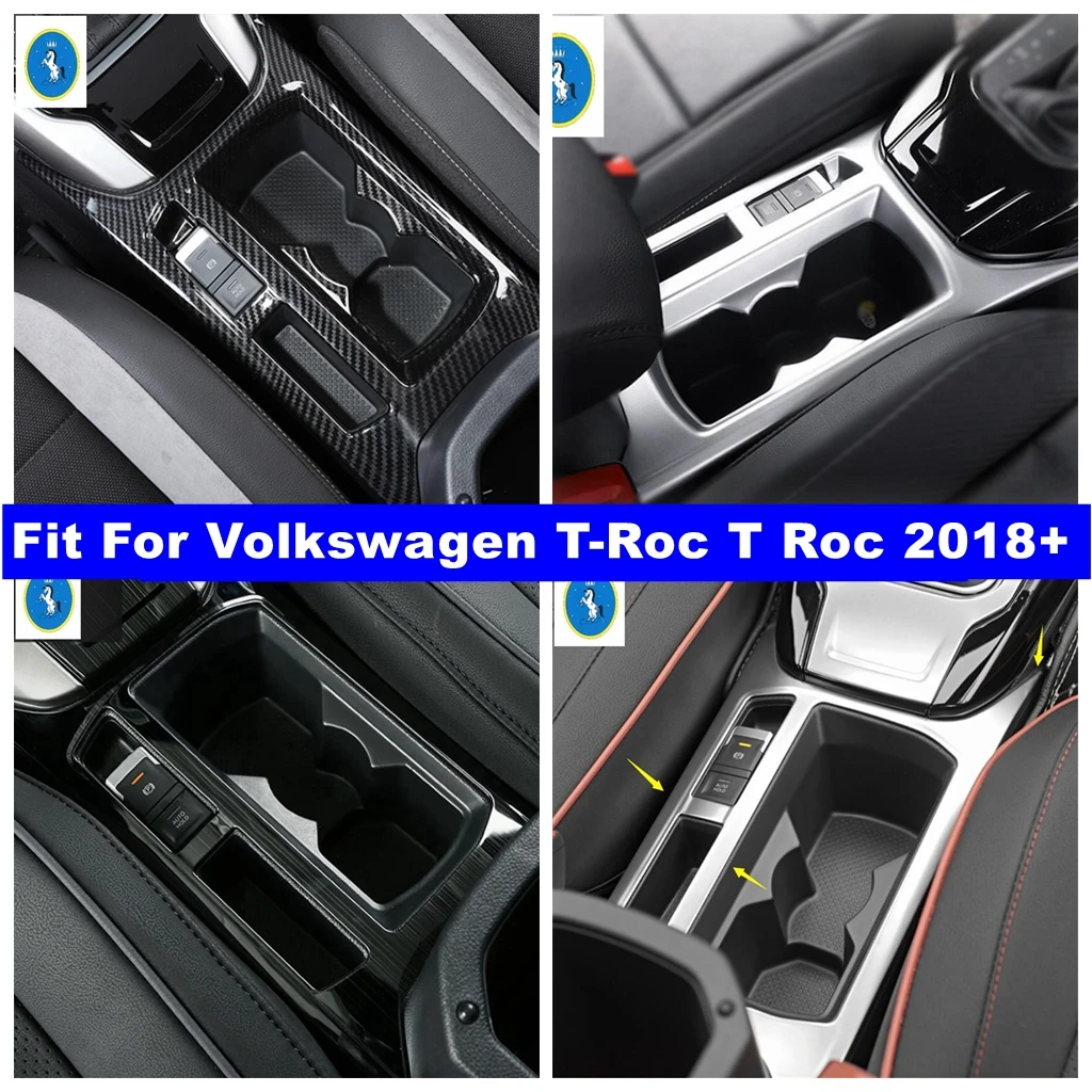 

Car Console Gearshift Water Cup Holder Gear Multimedia Panel Cover Trim ABS Accessories For Volkswagen T-Roc T Roc 2018 - 2023