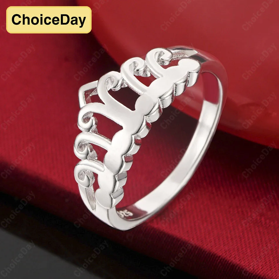 

ChoiceDay 925 Sterling Silver 7-10 Exquisite Crown Ring Women's Jewelry Party Accessories Wedding Elegant