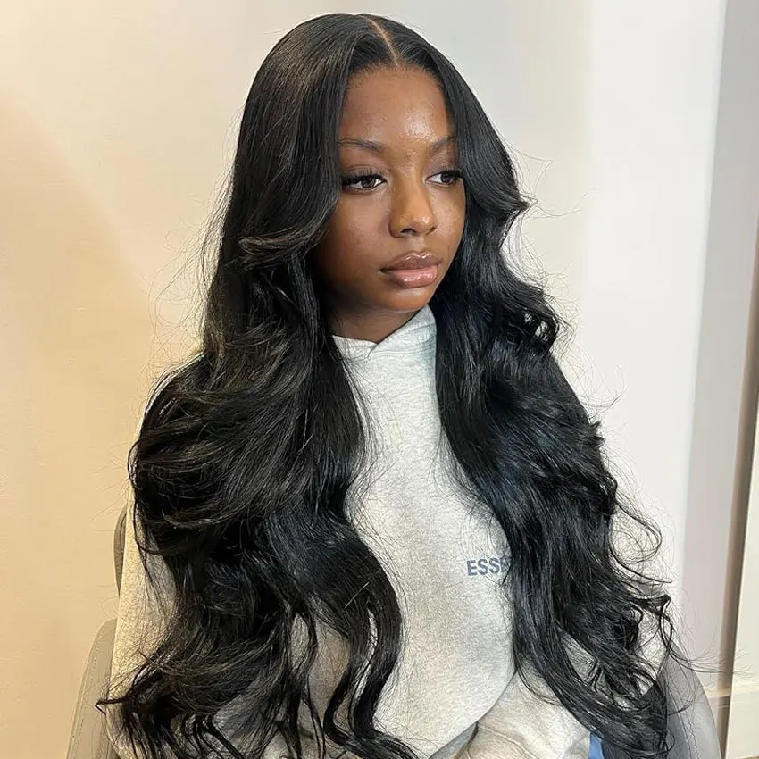 30 inch 13x6 Hd Lace Frontal Wig Body Wave Human Hair Wigs Pre Plucked 180% Density Natural Color Body Wave 13x4 Lace Front Wig