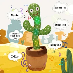 Juguete de Cactus brillante radiante, Diseño de escultura de arena giratoria, interactivo para hablar y cantar, perfecto para perros y gatos, 1 unidad