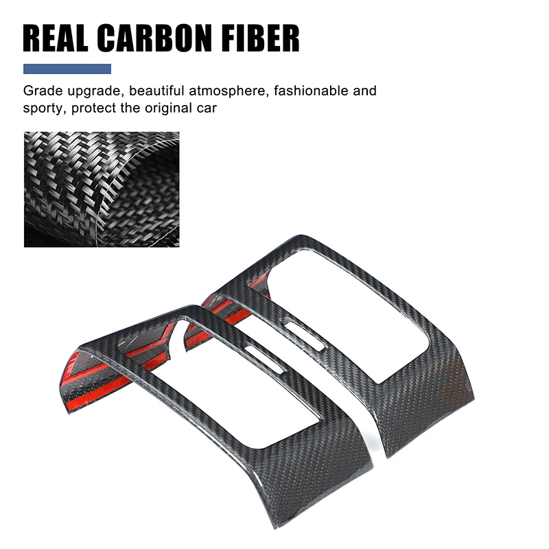 

Для Land Rover Range Rover Sport L494 2014-2022: Накладка на боковой воздуховод приборной панели из настоящего карбона, аксессуары