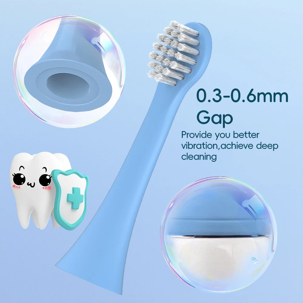 Kids Replacement Toothbrush Heads Compatible with Philips Sonicare Electric Toothbrush, Soft Bristles Brush Head for HX6042/94