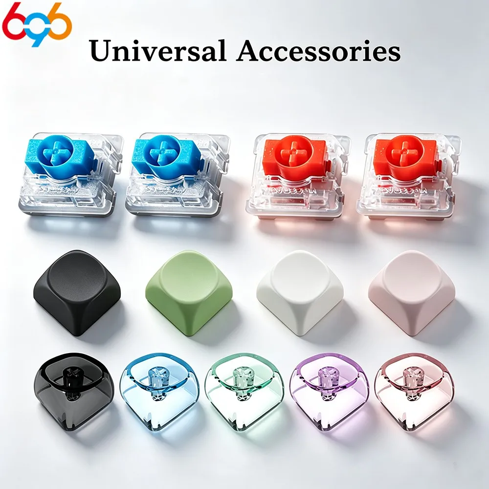 Solid Color Cross Keycap Accessory High Transparency Short Tripod Stem for Mechanical Keyboard