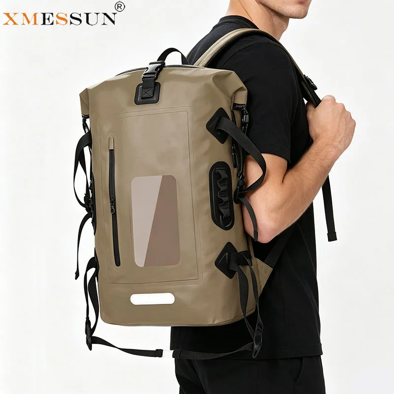 XMESSUN Neuer 30L Wasserdichter Trockenrucksack, Schwimmfähiger Sport-Trockensack für Schwimmen, Kanufahren, Kajakfahren, Rafting, Bootfahren & Flusswanderungen