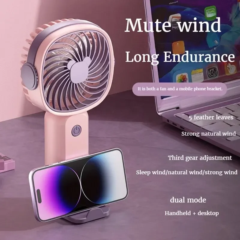 Mini USB Handheld Fan, Multi-Functional, Desktop With Stand, Eectric, Portable, Small, Outdoor, Students