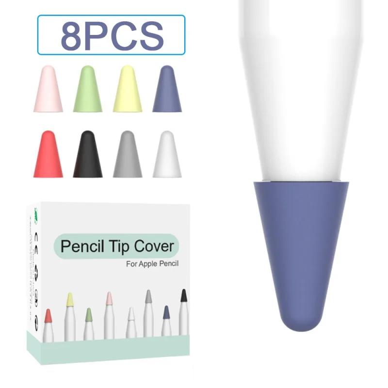 

8 шт. мягкий силиконовый сменный чехол для Apple Pencil, чехол для стилуса с сенсорным экраном, защитный чехол для пера для Apple Pencil 1 2