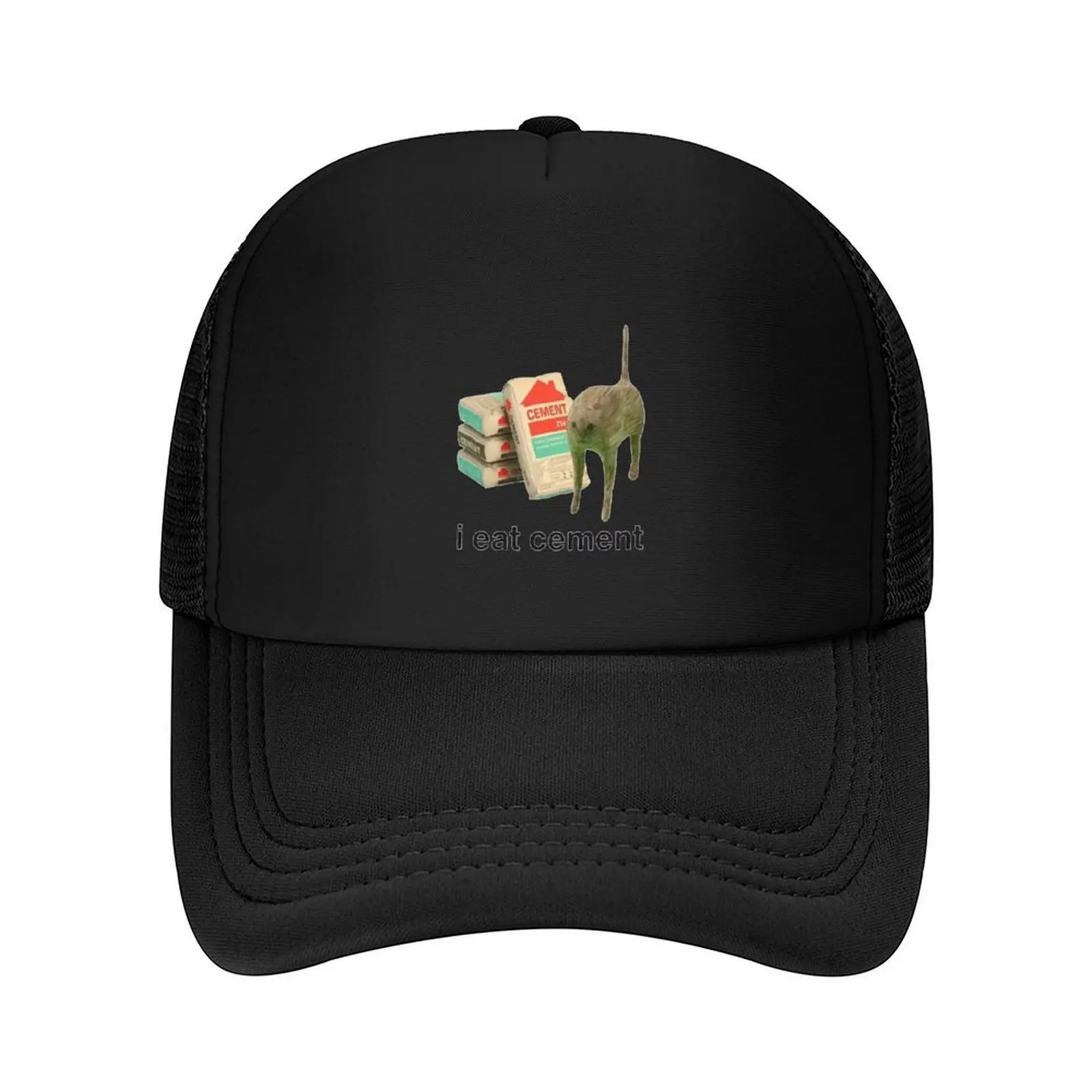 I Eat Cement Cat Funny Baseball Cap Fishing cap Trucker Cap Vintage designer Men's Caps Women's