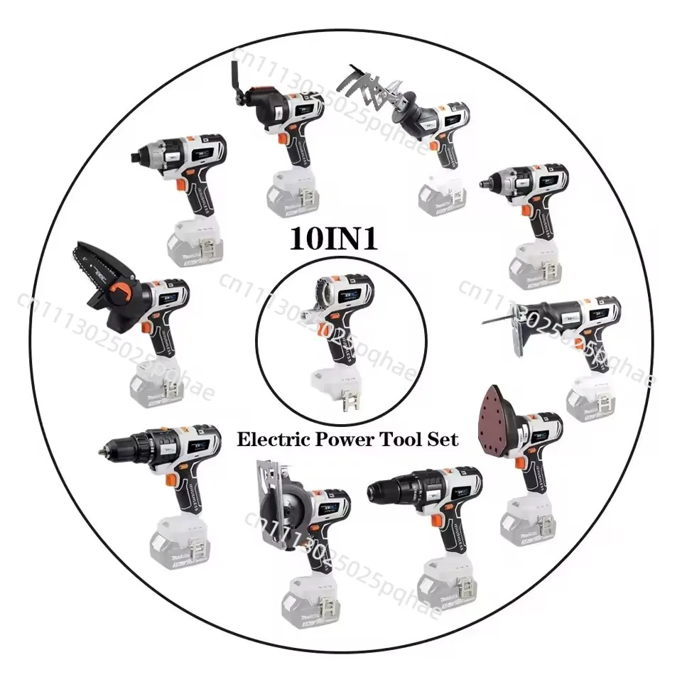Small and portable DIY home versatile rechargeable woodworking multifunctional set, essential tools for ten function set