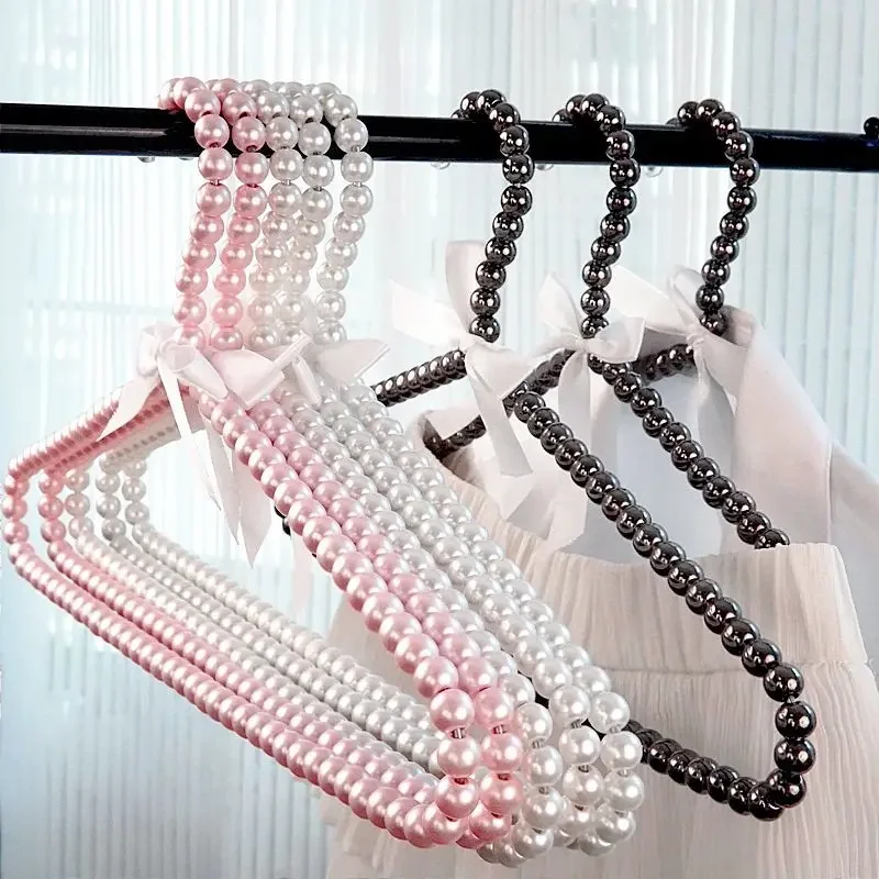 Korean Style Girl's Clothes Hanging Princess Pearl Clothes Hanger Dress Bow Wedding Dress Fairy Supporting Rack