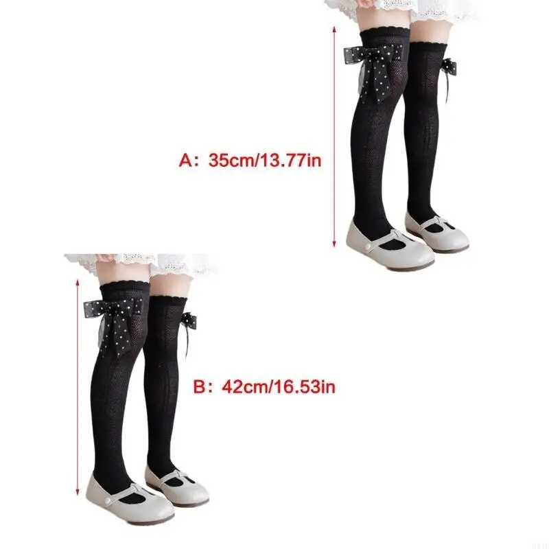 581F 1 쌍 어린이 달콤한 Bowknot 장식 양말 기능 레이스와 프릴 가장자리 생일 및 모임을위한 아기 쌓을 수있는 양말