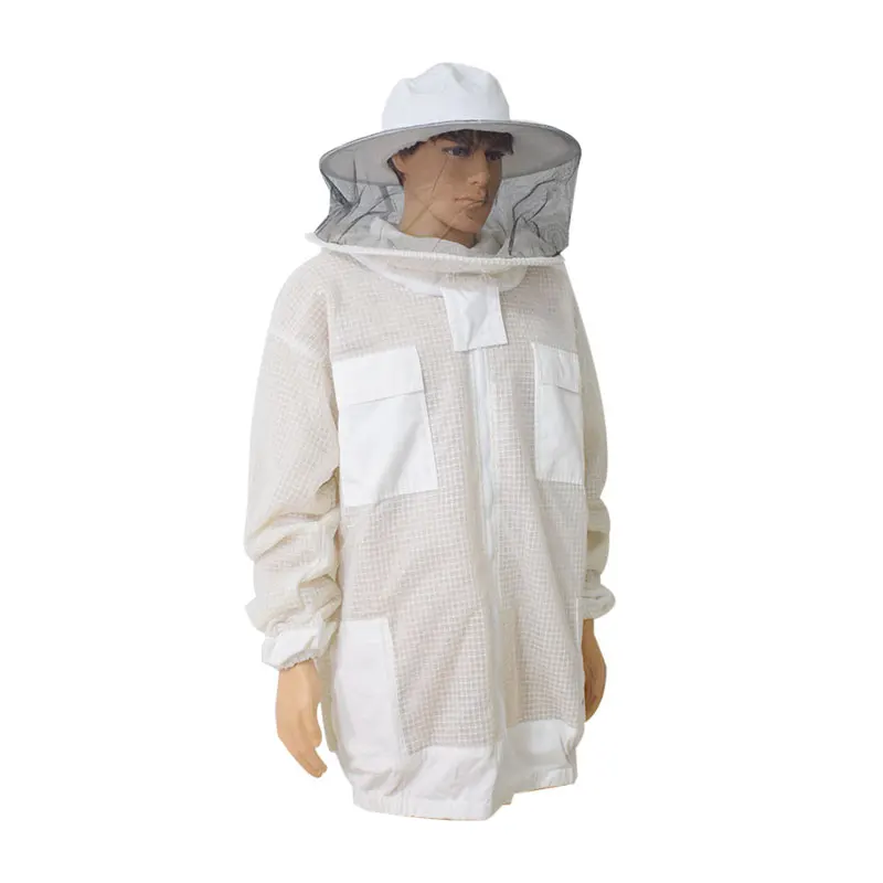 Beekeeping Ventilated Jacket Professional Anti Bee Suit 3 Layer Air-through Protective Clothing Bee Suit with Removable Hat