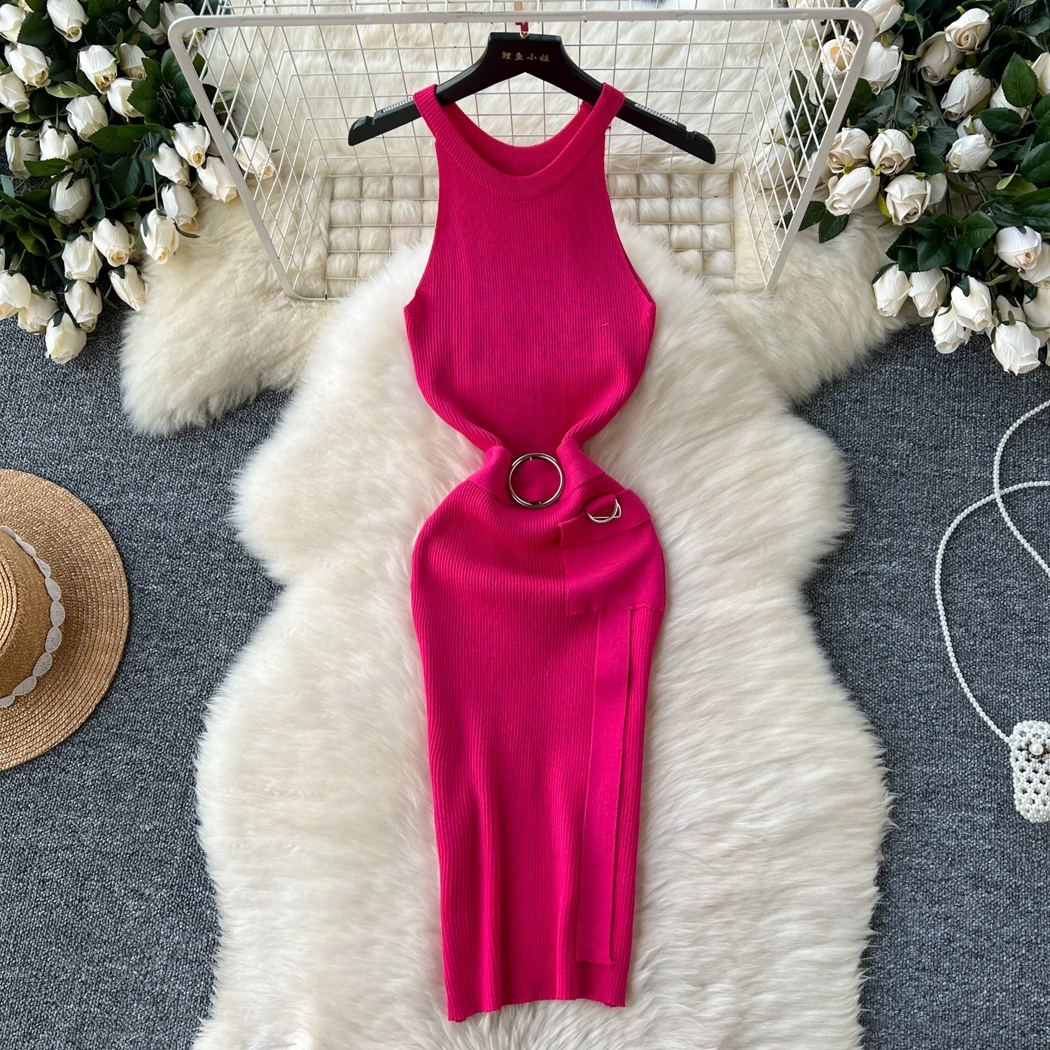 Yuoomuoo ins quente sexy pacote quadris de malha vestido de verão feminino fino elástico faixa bandagem bodycon vestido de festa streetwear outfits