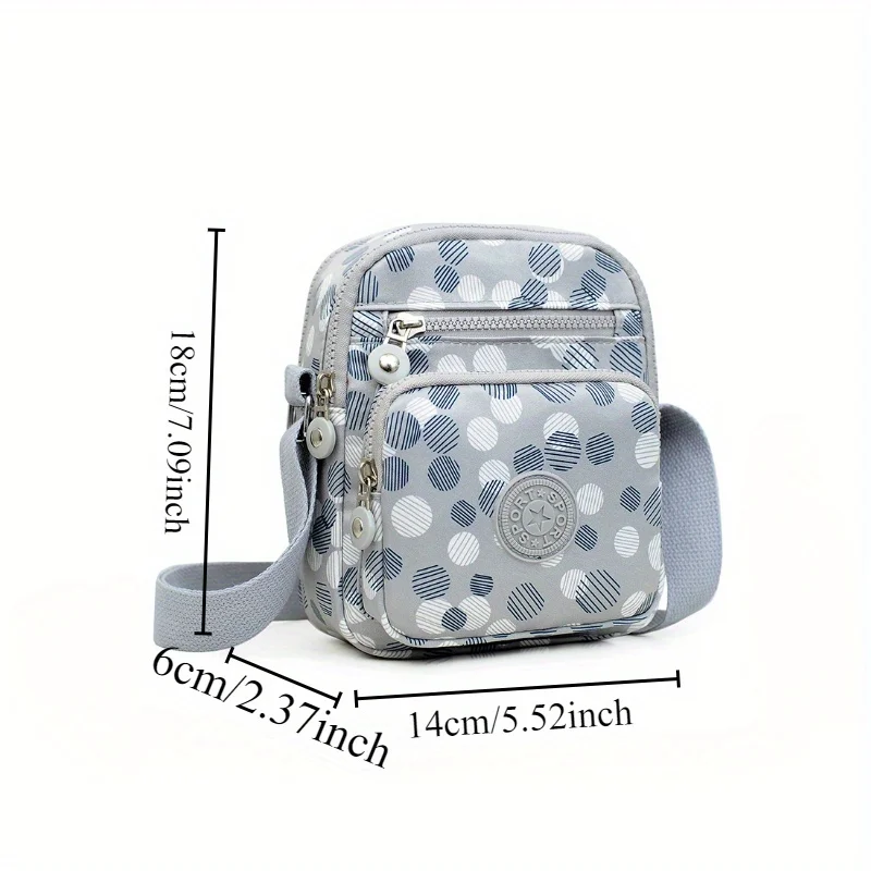 Casual Floral Messenger Bag for Women – Durable Oxford Cloth Crossbody Bag with Adjustable Strap, Zipper Closure Shoulder Bag