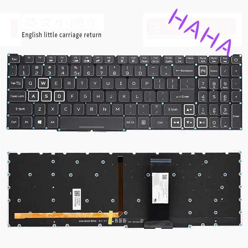 Teclado retroiluminado en idioma H + US para Acer AN515-54/55/43 AN715-51 N18C3 N18C4 N18I2 N18I3 ﻿