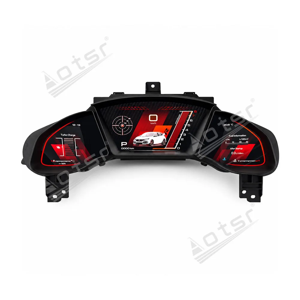 Digital LCD Instrument Cluster For Honda Civic 10th Gen FC MK10 2016‑2021 Racing Style Speedometer Dashboard Car Modification