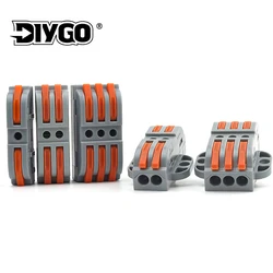 10PCS Quick Conductor Compact Connectors Lever Wire Electrical Connectors Butt Circuit Inline Splices Terminal 28-12 AWG