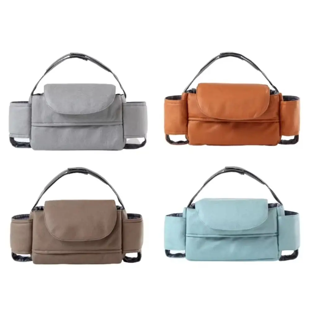 حقيبة تنظيم عربة الأطفال كبيرة السعة متعددة الوظائف بتصميم قابل للفصل، حقيبة تعليق للعربة مقاومة للماء مع جيب عازل