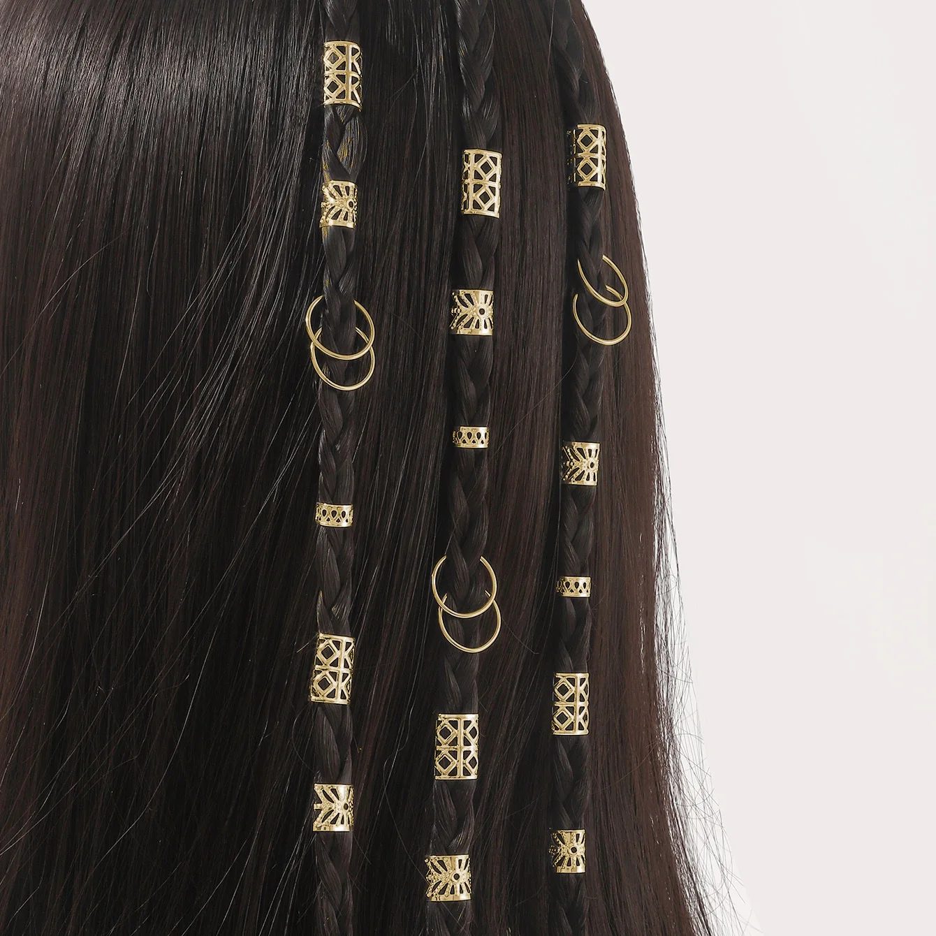 Dreadlock Rings 80pcs Hollow Braid Hair Beads Metal Alloy Hip Hop DIY Hair Accessories Lightweight Multicolor Daily Party