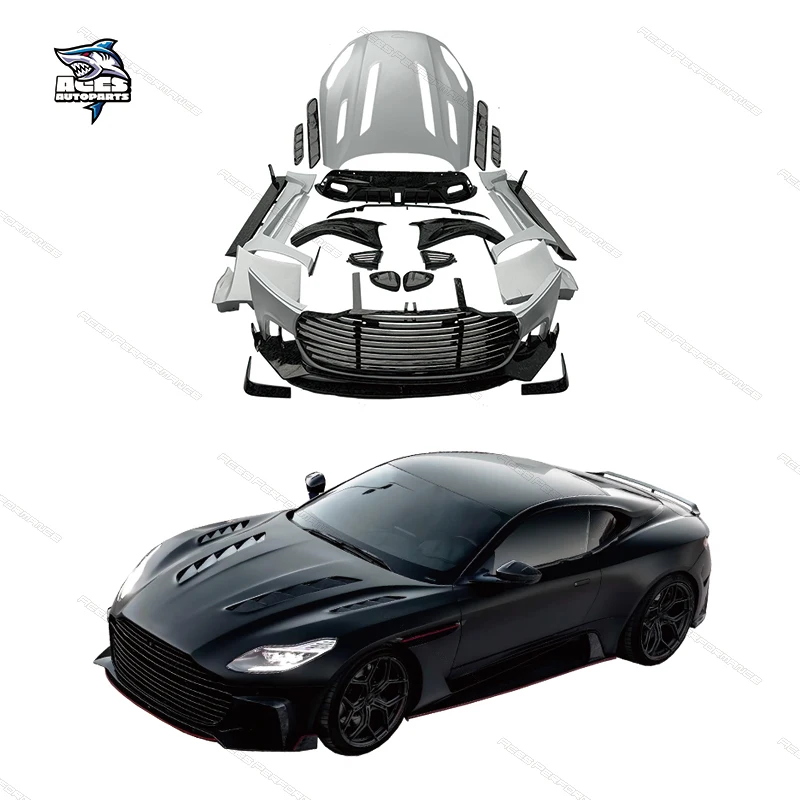 Car Facelift M Style Body Kit for Aston Martin DB11 Upgrade Front Lip Rear Diffuser Side Skirts Hood Mirror Cover Conversion Kit