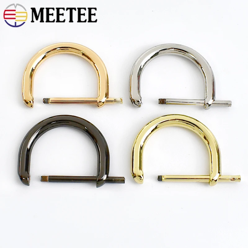 

5/10Pcs Meetee 13-25mm Metal D Ring Buckle Removeable Screw Clasp Handbag Bags Replace Hanging Hook Belt DIY Hardware Accessory