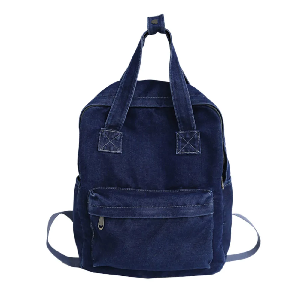 High Capacity Denim Backpack 30x11x36cm Durable Fashion Shoulder Bag for Men Women Students Large Storage Lightweight Breathable