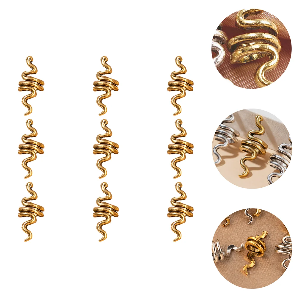 9 Pcs Hair Clips Dreadlocks Ring Accessories Spiral Alloy Rings Cuffs Decorative Man