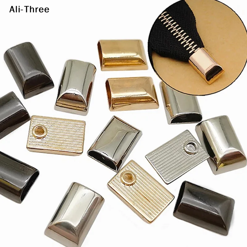 10Pcs Metal Zipper Stopper Zipper Tail Clip Stop Tail Plug Head With Screw Diy Sewing Leather Hardware Craft