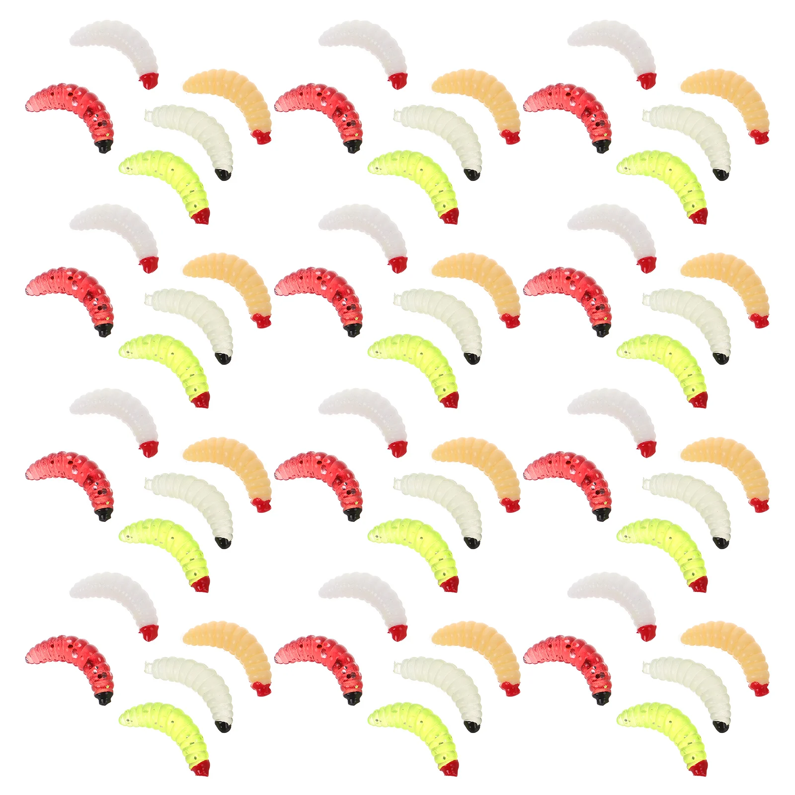 

100 Pcs Soft Fishing Bionic Maggot Baits PVC Mealworm Accessories Lightweight Bass Swimbaits Artificial