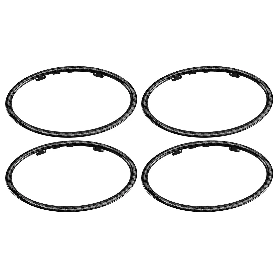 4M51A014L21AE 4Pcs Air Outlet Vent Trim Decoration Circle Fit For Ford Focus 2005-2008 2009 2010 2011 Carbon Fiber Texture ABS