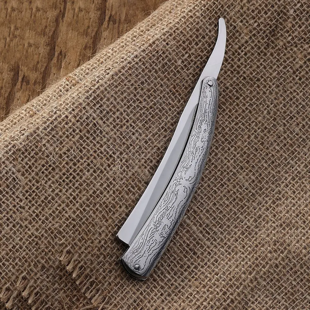 Stainless Steel Straight Razor Sharp Manual Straight Blades Shaver Heavy Tactile Handle Anti-slip Traditional Barber Tool Men