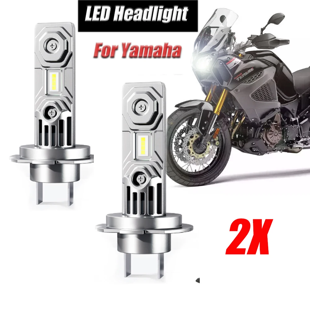 Motorcycle 1 PAIR For Yamaha Super Tenere XTZ1200 2012-2021 12000lm 60W H7 White LED Headlight Bulbs