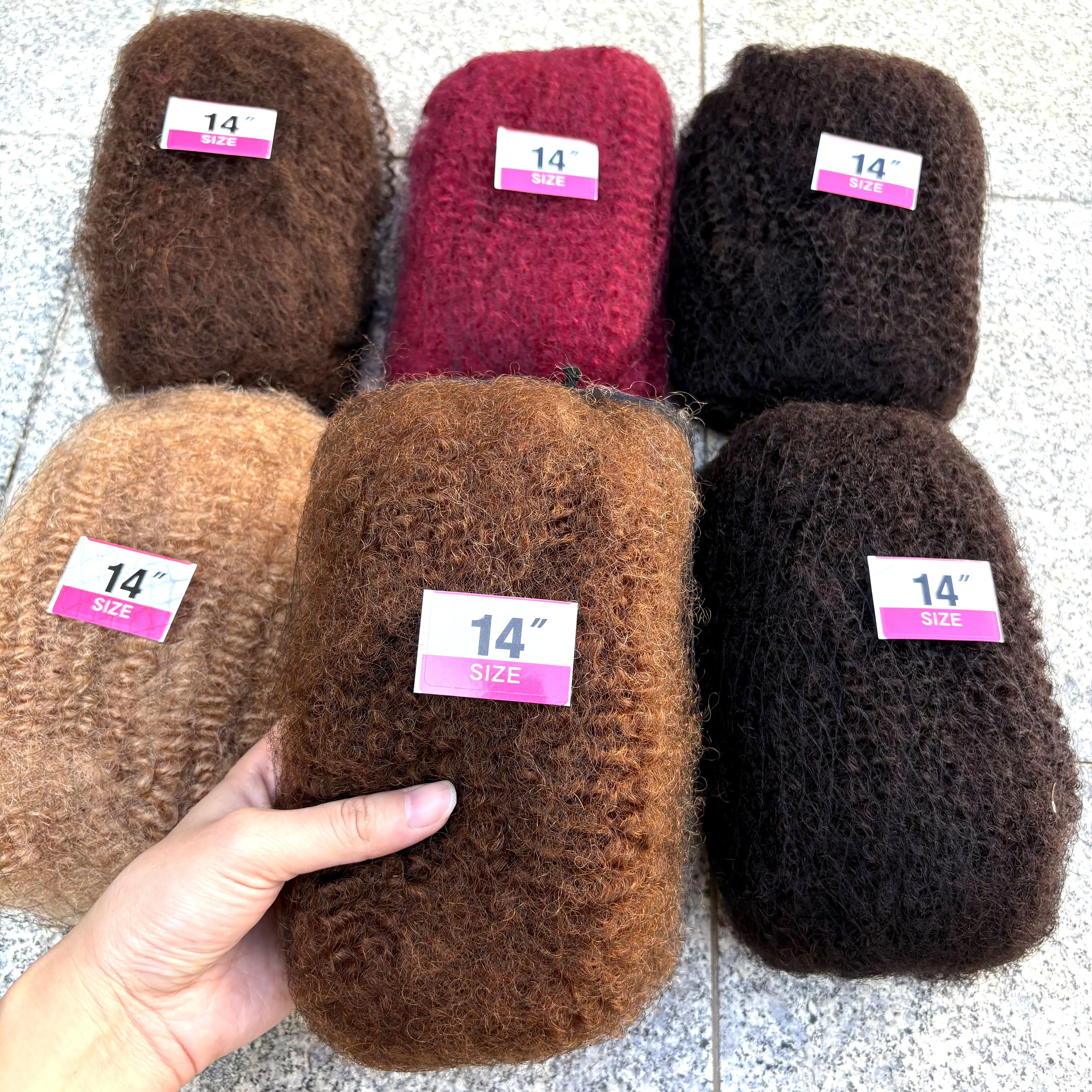 30g/Pack 10-18In 4C Afro Kinky Human Hair Bulk 100% Human Hair Soft Afro Kinky Bulk Human Hair for Locs Extensions/Twists/Braids