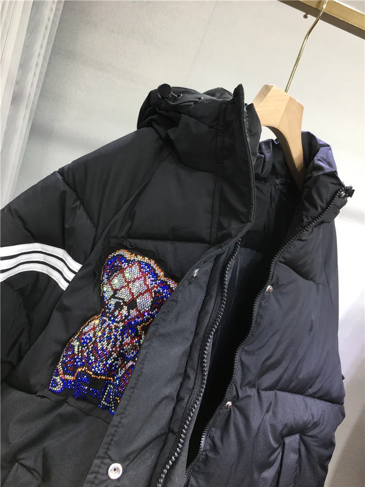Auitumn-chaquetas de pan para mujer, Abrigo acolchado de algodón grueso y cálido, Parkas de manga larga con capucha de perforación en caliente de