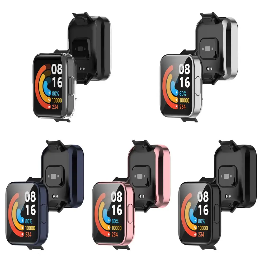 스마트 워치 풀 커버리지 프레임 보호 케이스 커버, TPU 스크린 보호대, Redmi Watch 2 Lite용