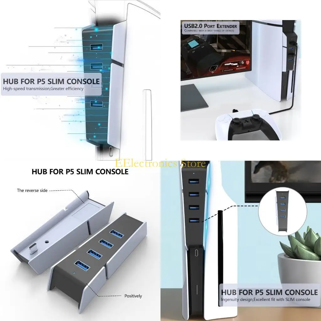 B03C 5 Port USB Extender USB Hub Game Accessory Splitters Charging Extender