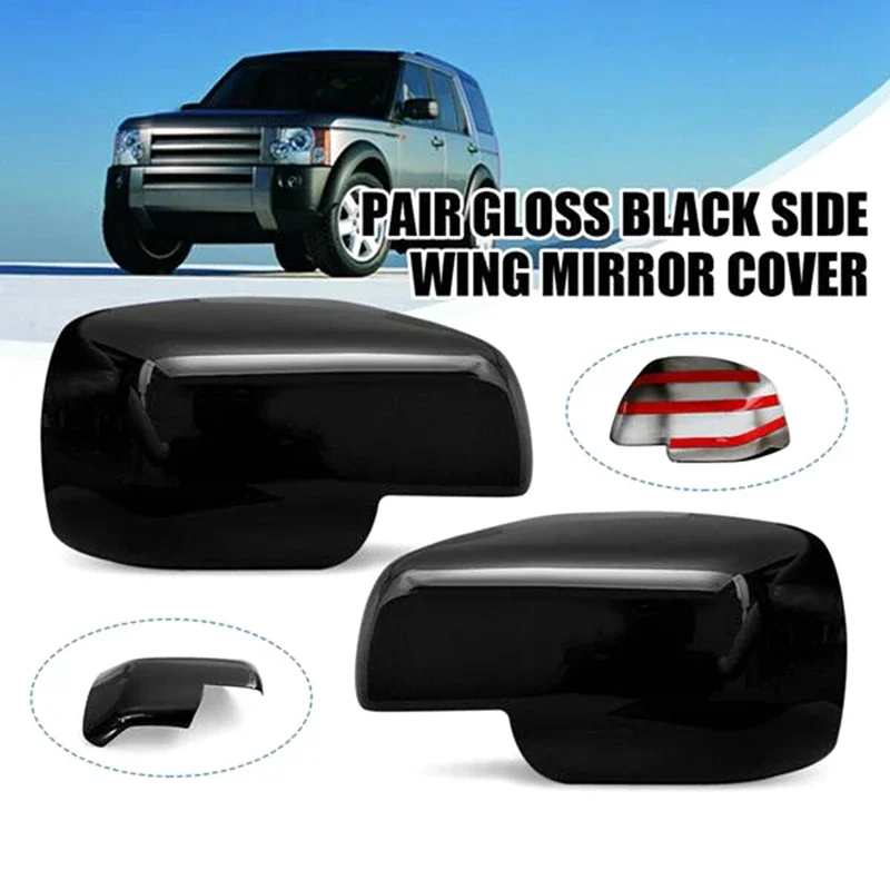 X-T voiture rétroviseur latéral couvre capuchon voiture accessoires brillant noir ABS pour Land Rover Discovery 3 Freelander 2 2004-2009