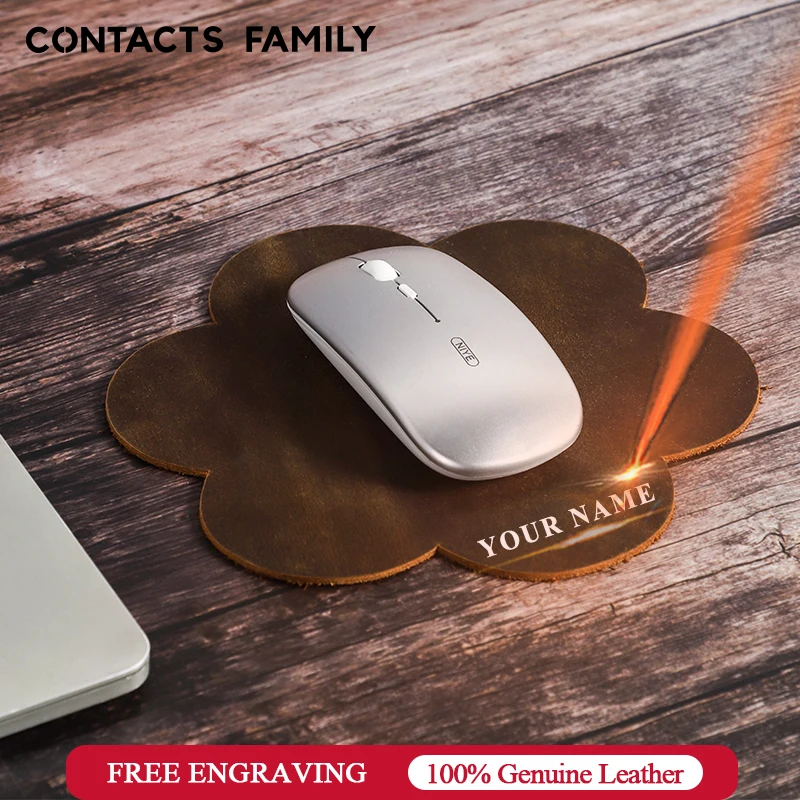 

CONTACT'S FAMILY Blossom 100% Nubuck Leather Mouse Pad Thicken Soft Mat Soild Color For Computer Games Office MousePad Desk Pad