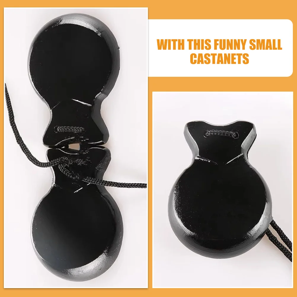 

1 Pair Wooden Castanets Small Spanish Finger Clappers For Kids Music Education Dance Performance Percussion Instrument Rhythm