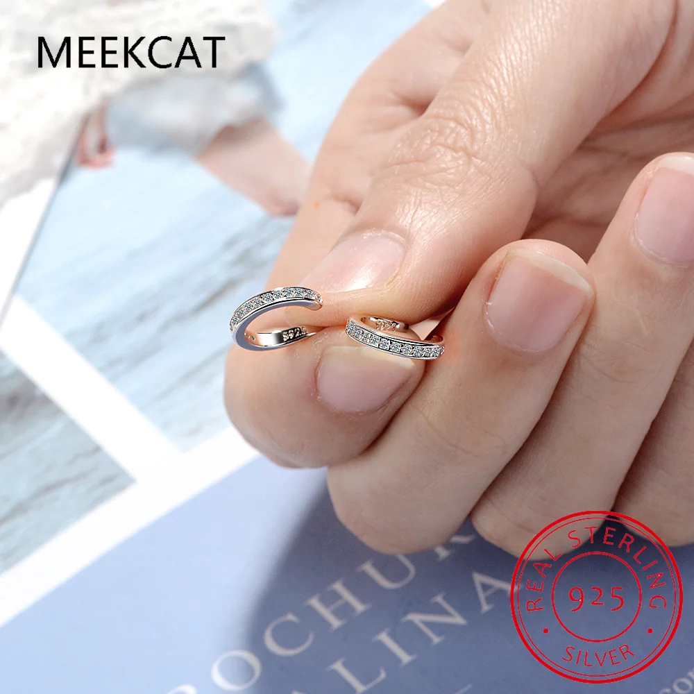 925 Sterling Silver Full Moissanite Ear Cuff Clip Earrings For Women Sparkling Lab Diamond Without Piercing Jewelry Brincos - view 5