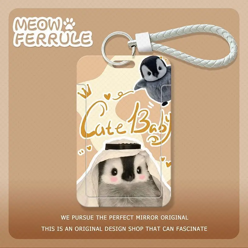 Cute Cartoon Penguin Colorful Credential Badge Holder Student Campus Lanyard Cards Holder Bank Business Work Card Holder Pendant
