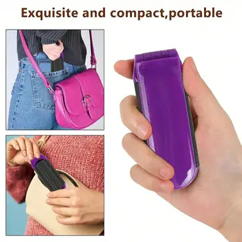 Mini cepillo de pelo 2 en 1, peine de masaje plegable, peine de masaje de cabeza, peines portátiles antiestáticos, peine de masaje de cuero cabelludo con cojín de aire y espejo. 10 best sales Cepillo de pelo portátil - №9