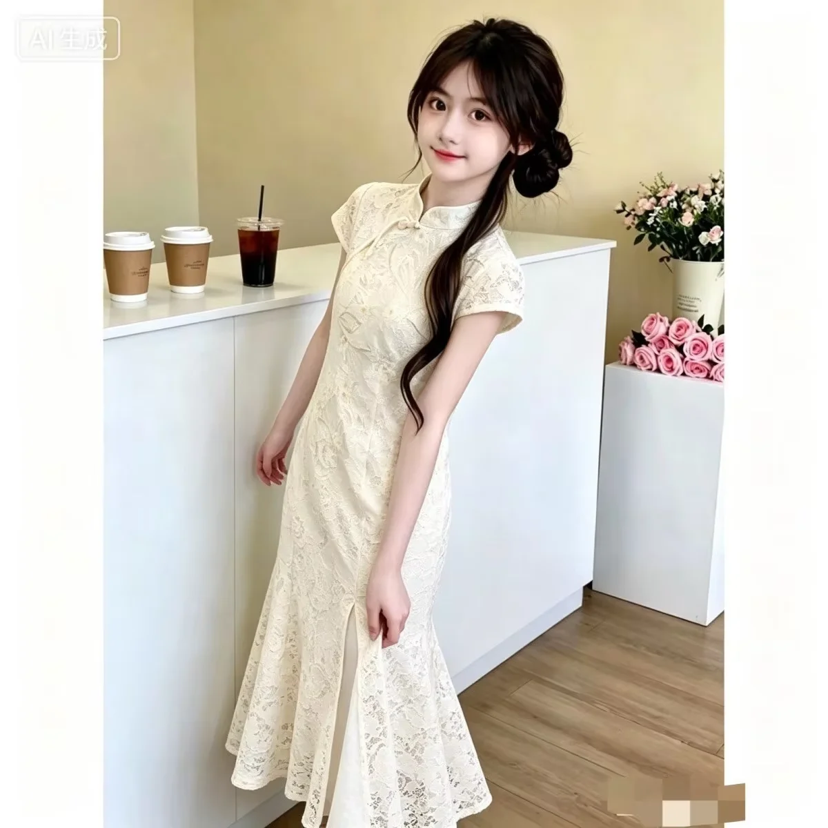2026  Summer Girls Cheongsam Dress Kids Chinese Style Tang Suit Formal Gown High-End Mermaid Children Clothing Traditional Hanfu