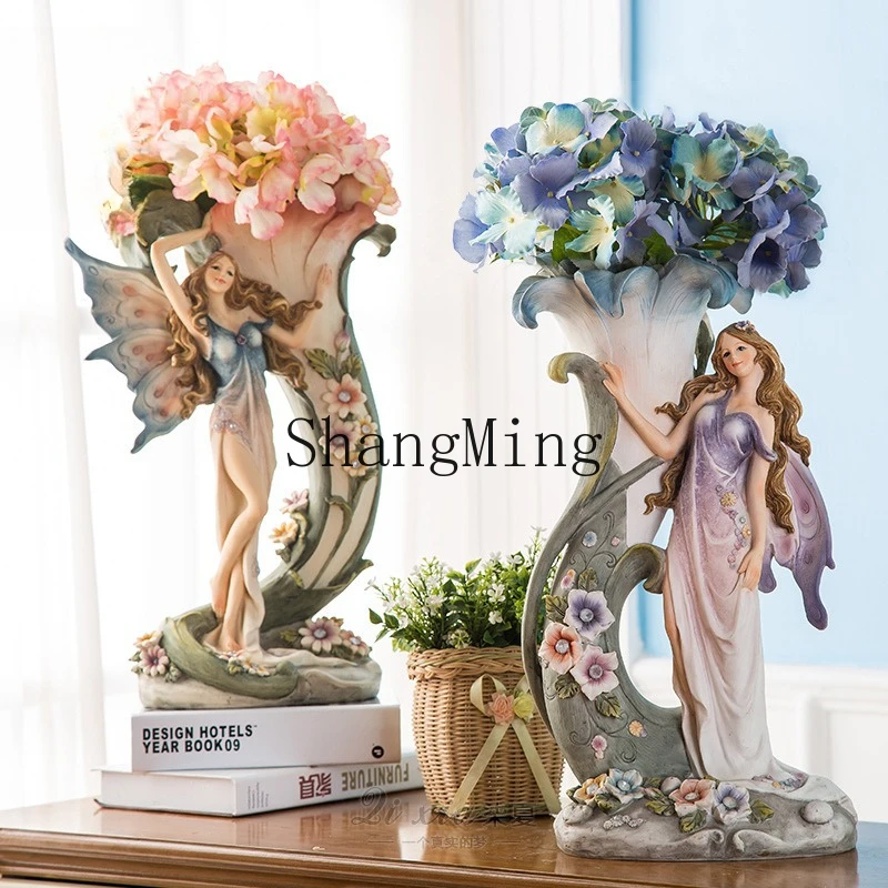 

SM Angel Vintage Vase Set, Resin Crafts Ornament Wedding Gift
