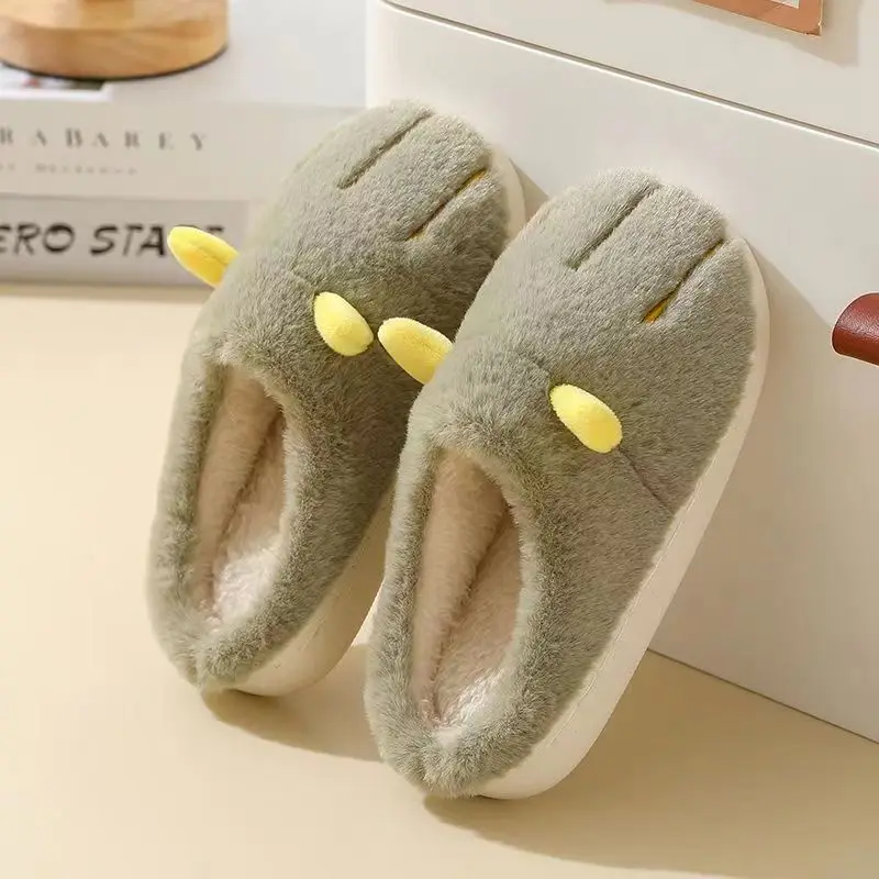 Autumn and Winter Warm Thick-soled Boys Girls Simple Soft-soled Non-slip Indoor and Outdoor Warm Cotton Slippers Cute Slippers